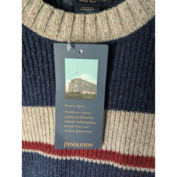 Pendleton Men's Park Stripe Merino Sweater MEDIUM - Picture 2 of 3